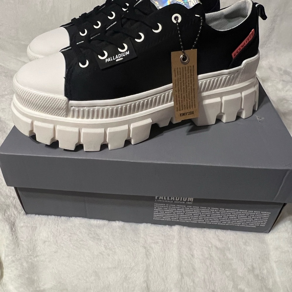 Palladium Black and White Chunky Sneakers